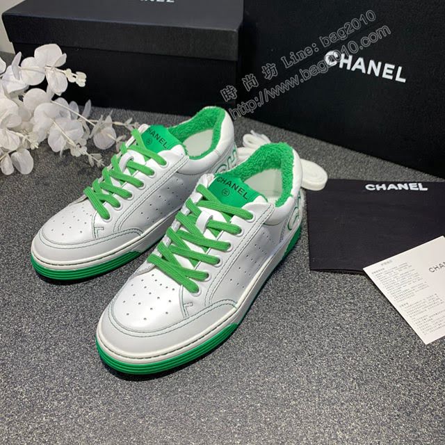 Chanel女鞋 香奈兒2020SS早春新款 糖果色休閒小白鞋 網紅明星同款  naq1260